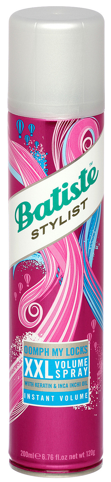 Batiste VOLUME XXL Сухой шампунь с лаком для волос для супер-объема 200 мл