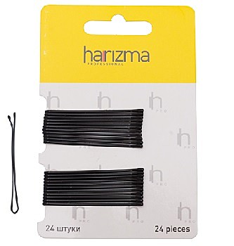 Harizma Невидимки 50 мм прямые 24 шт черные