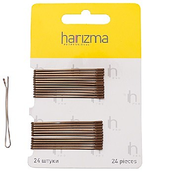 Harizma Невидимки 50 мм прямые 24 шт коричневые