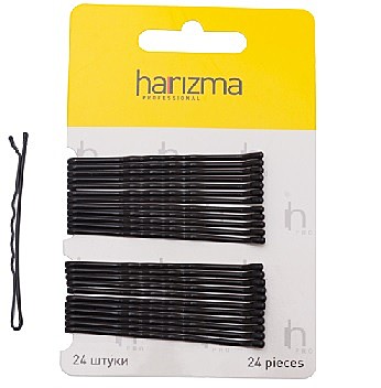 Harizma Невидимки 60 мм волна 24 шт черные