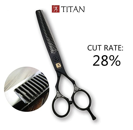 TITAN Ножницы филировочные черные H5630V съемный усилитель р-р 6,0