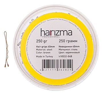 Harizma Невидимки 40 мм волна 24 шт коричневые